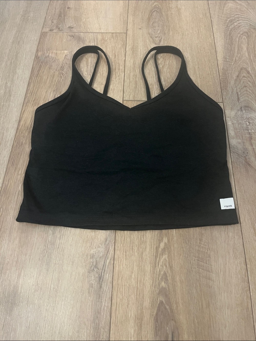 Vuori Black AllTheFeels Cropped Camisole